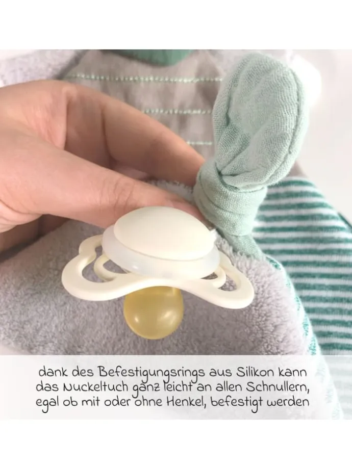 Schmusetuch / Schnuffeltuch - Esel in grau,gruen