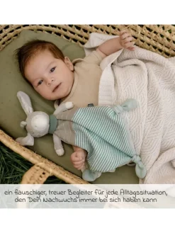 Schmusetuch / Schnuffeltuch - Esel in grau,gruen