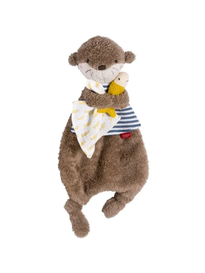 Schmusetuch / Schnuffeltuch - Otter in braun,bunt