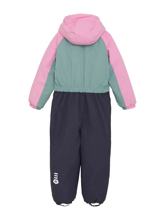 Schneeanzug in Dunkelblau/ Türkis/ Rosa