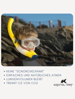 Schnorchel Ventilschnorchel Tauchen Kapitol Reef Profiqualität gelb