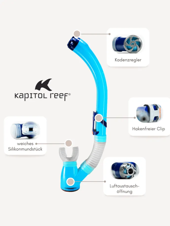 Schnorchel Ventilschnorchel Tauchen Kapitol Reef Profiqualität aquamarin