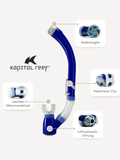 Schnorchel Ventilschnorchel Tauchen Kapitol Reef Profiqualität blau