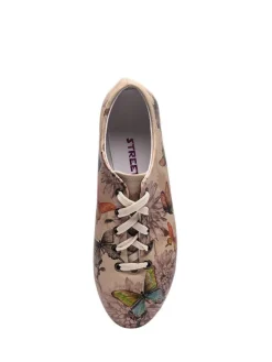 Schnürschuhe in Beige/ Braun/ Bunt