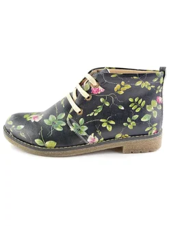 Schnürschuhe in Schwarz/ Bunt