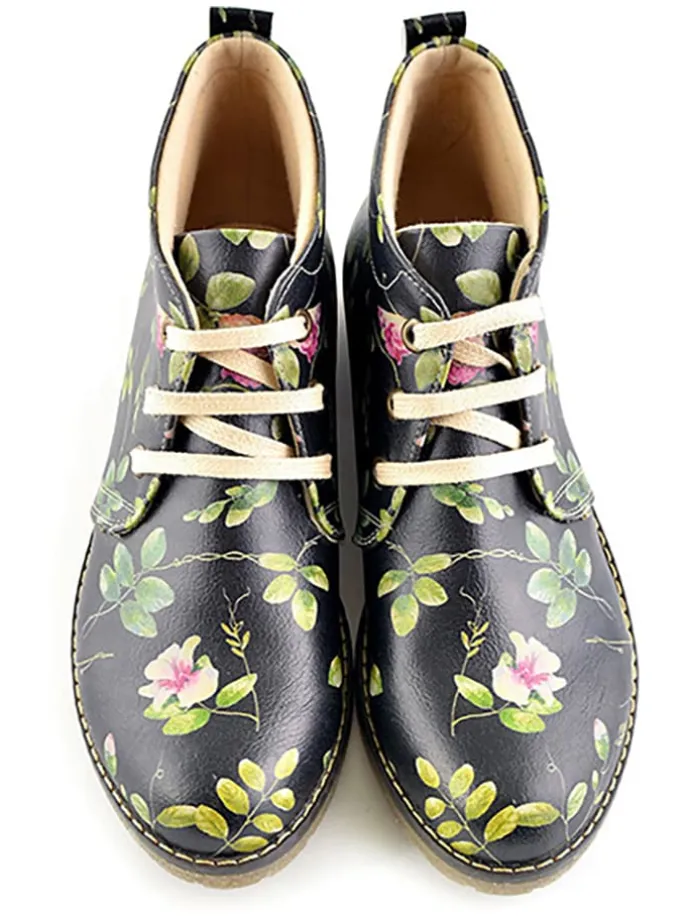 Schnürschuhe in Schwarz/ Bunt