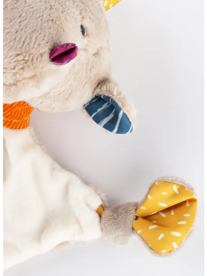 Schnuffeltuch Drache Baby Geschenk in grau