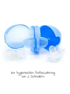 Schnullerbox Duo - Blau in blau