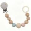 Schnullerkette "nature" in rosa/blue