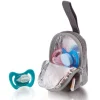 Schnullertasche Deluxe - Grau in grau