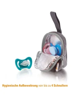 Schnullertasche Deluxe - Grau in grau