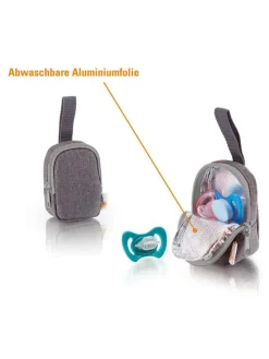 Schnullertasche Deluxe - Grau in grau