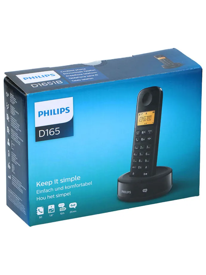 Schnurloses Telefon "D1651B/01" in Schwarz