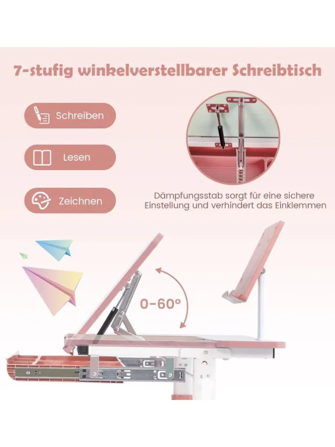 Schreibtisch für 3-12 Jahre in Rosa