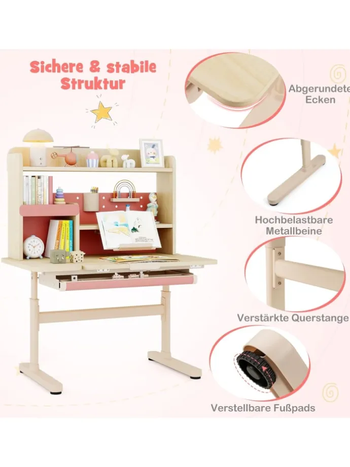 Schreibtisch Kinder in Rosa