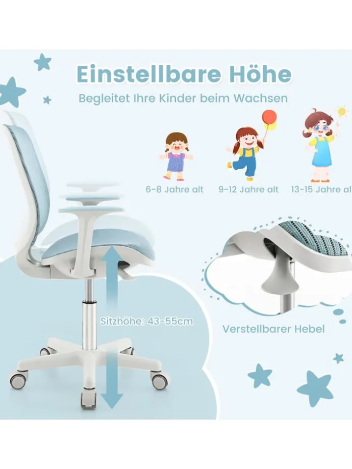 Schreibtischstuhl ab 6 Jahren in Blau