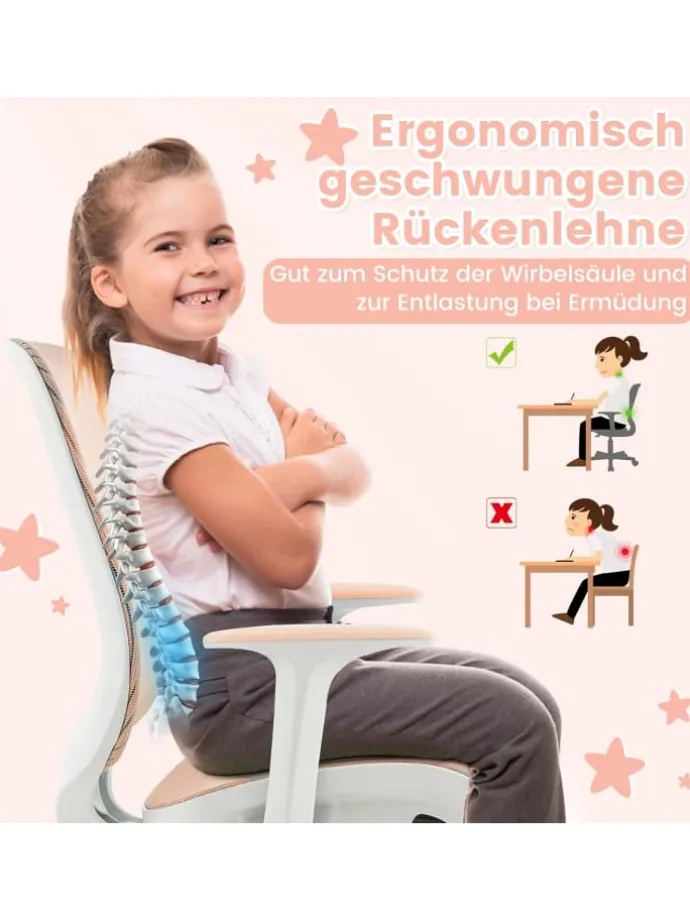 Schreibtischstuhl ab 6 Jahren in Rosa