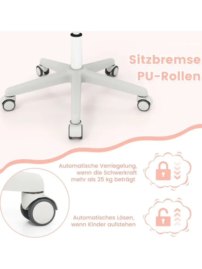 Schreibtischstuhl ab 6 Jahren in Rosa