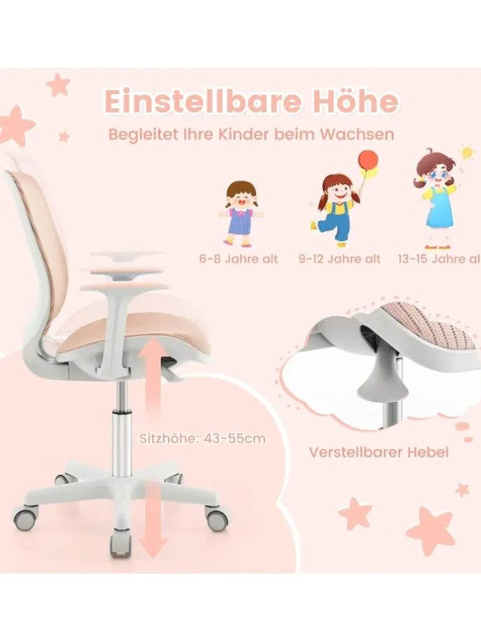 Schreibtischstuhl ab 6 Jahren in Rosa