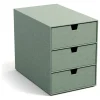 Schubladenbox "Ingrid" in Grün - (B)16 x (H)20,5 x (T)25 cm