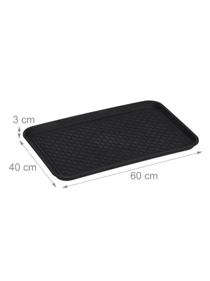 Schuhabtropfschale in Schwarz - (B)60x (H)3 x (T)40 cm
