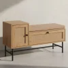 Schuhbank mit Sitzfläche 100x60x38 cm Garderobenbank Eiche-Dekor,