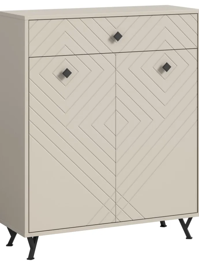 Schuhkommode (B/H/T: 80x100x35 cm) in sandbeige