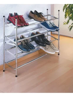 Schuhregal in Silber - (B)119 x (H)35 x (T)23 cm