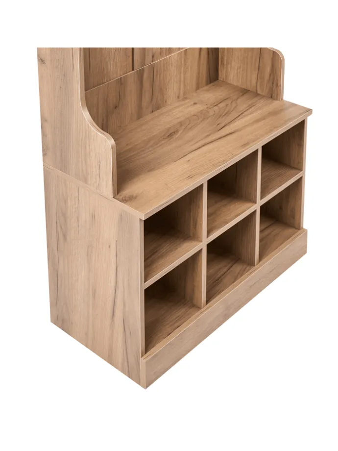 Schuhschrank GINDAGAI in Braun - (W) 70 x (H) 180 x (L) 35 cm