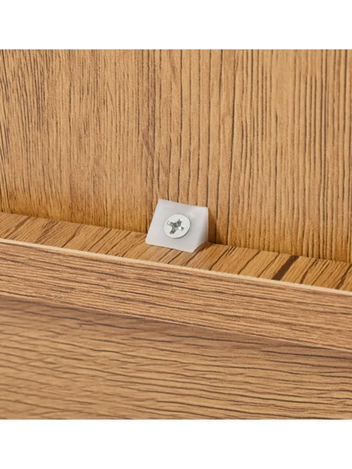 Schuhschrank in Natürlich mit verstellbaren Einlegeböden H99 B90 T35 cm