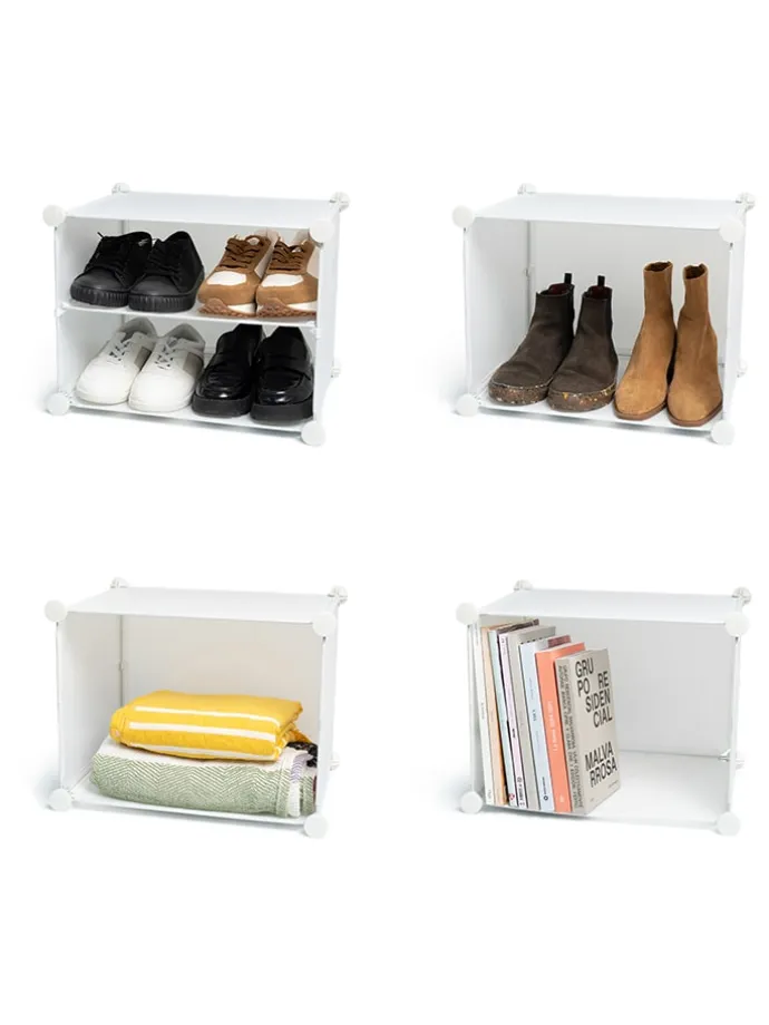 Schuhschrank in Weiß - (B)84 x (H)160 x (T)32 cm