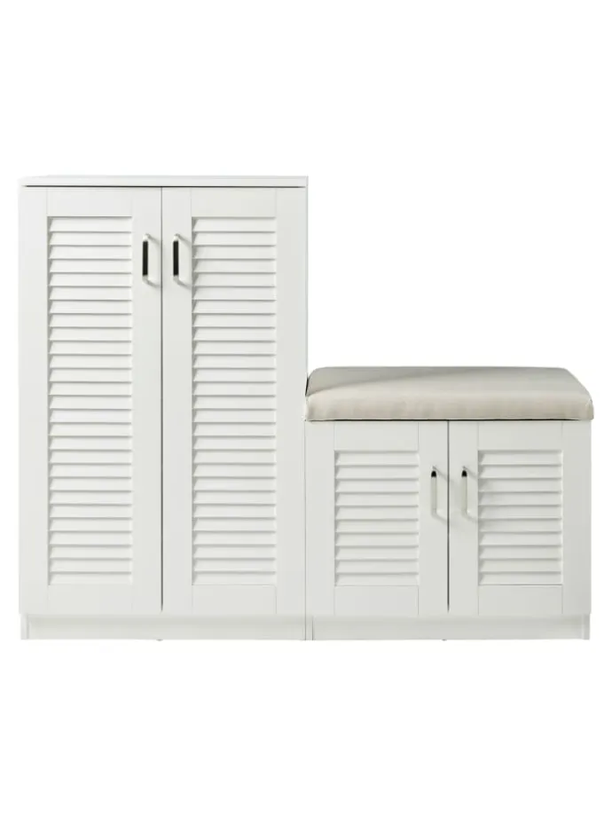 Schuhschrank Løten in Weiß (H)97cm (B)120cm
