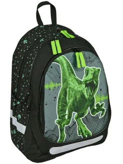 Schulrucksack "Jurassic World" in Schwarz/ Grün - (B)31 x (H)43 x (T)19 cm