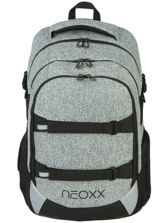 Schulrucksack "Wool the World" in Grau/ Schwarz - (B)31 x (H)45,5 x (T)24 cm