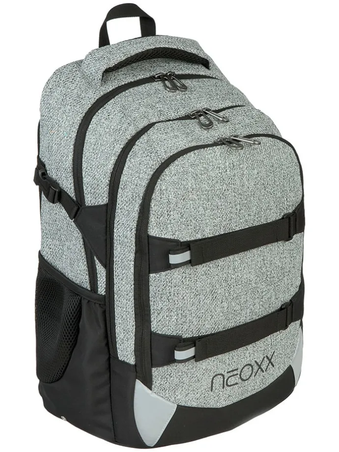 Schulrucksack "Wool the World" in Grau/ Schwarz - (B)31 x (H)45,5 x (T)24 cm