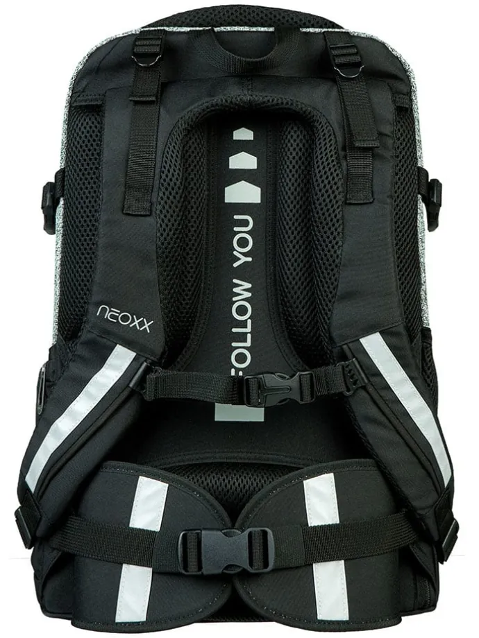Schulrucksack "Wool the World" in Grau/ Schwarz - (B)31 x (H)45,5 x (T)24 cm