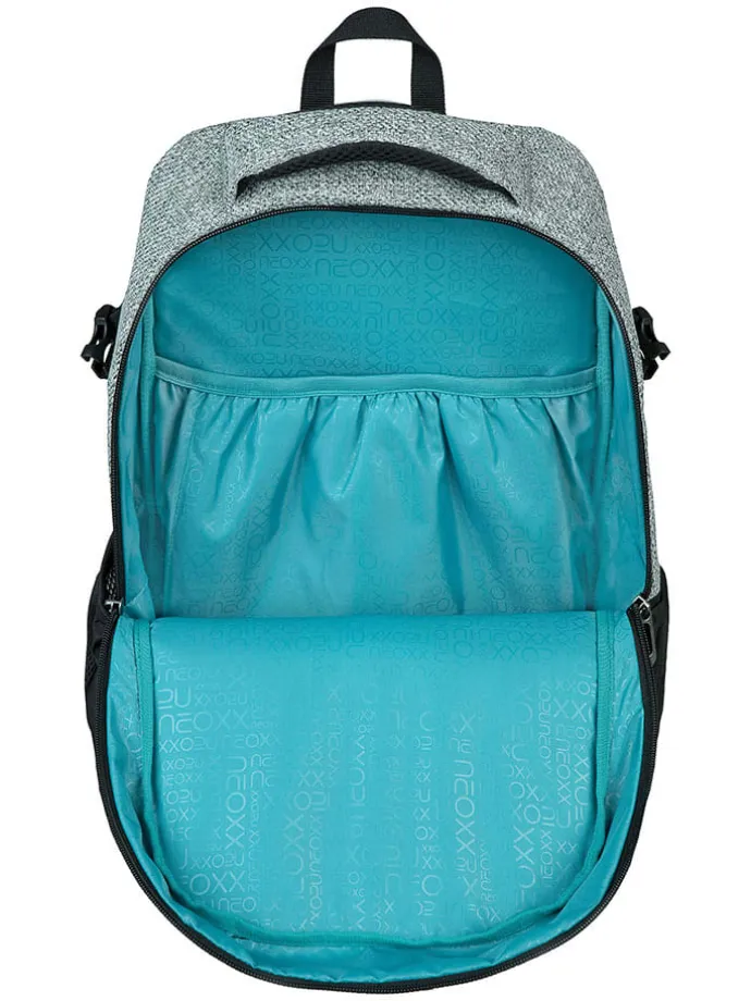 Schulrucksack "Wool the World" in Grau/ Schwarz - (B)31 x (H)45,5 x (T)24 cm