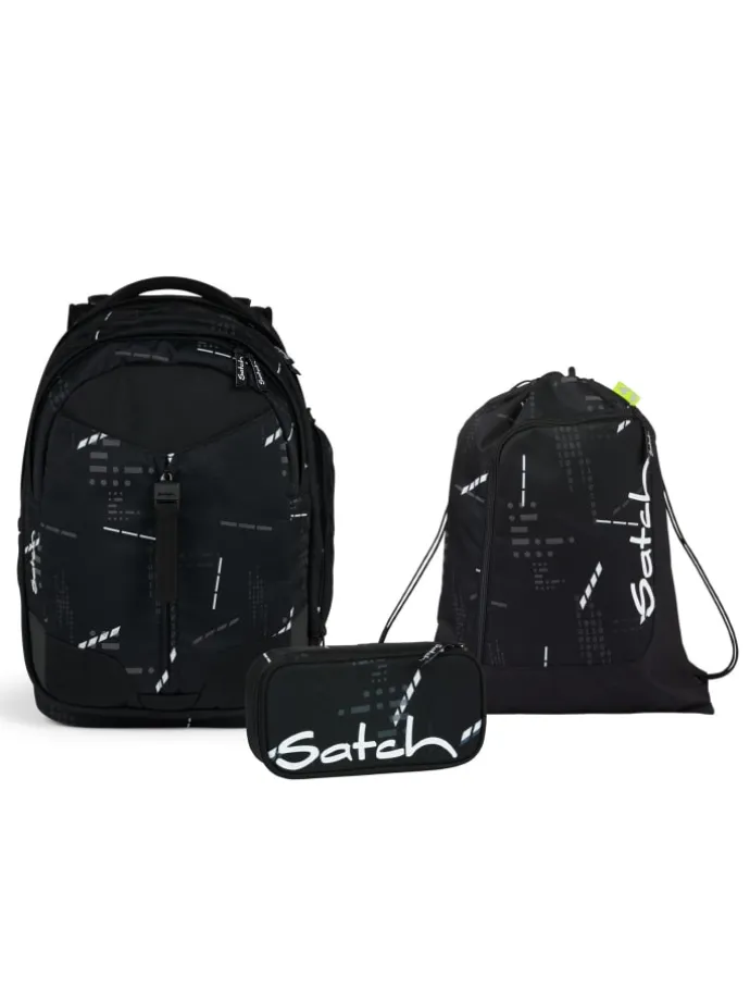 Schulrucksack-Set MATCH Ninja Matrix in Schwarz 3-teilig