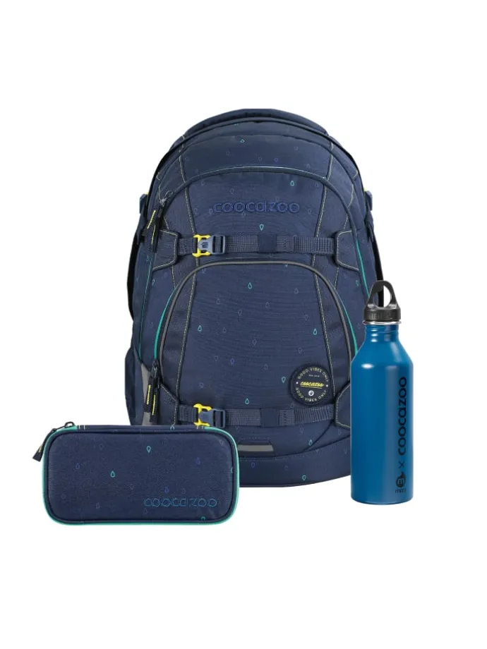 Schulrucksack-Set MATE Trinkflasche in Happy Raindrops