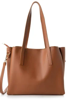 Schultertasche in Hellbraun - (B)32 x (H)27 x (T)13 cm