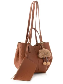 Schultertasche in Hellbraun - (B)28 x (H)22 x (T)13 cm