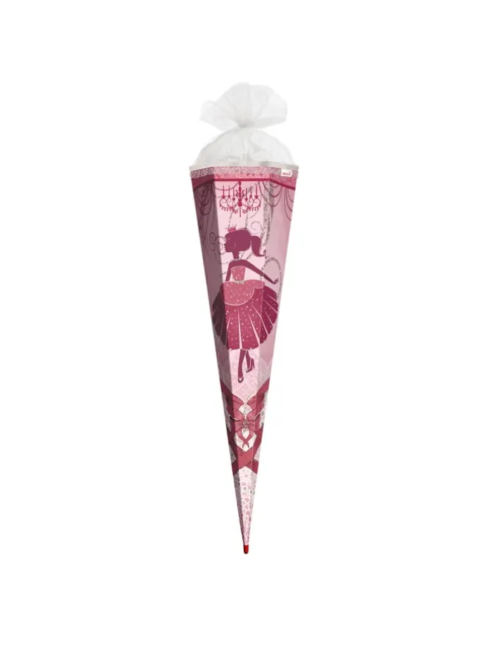 Schultüte groß Ballerina 85 cm, Glitter in Rosa