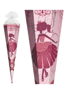 Schultüte groß Ballerina 85 cm, Glitter in Rosa