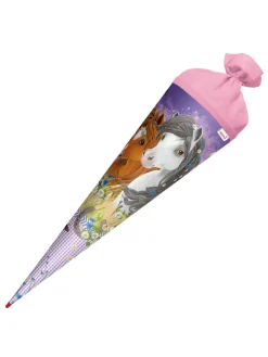 Schultüte groß Blumenpferde 70 cm in Lila