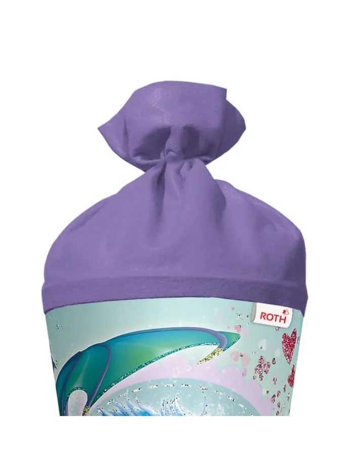 Schultüte groß Drachenliebe 70 cm, Glitter in Hellblau