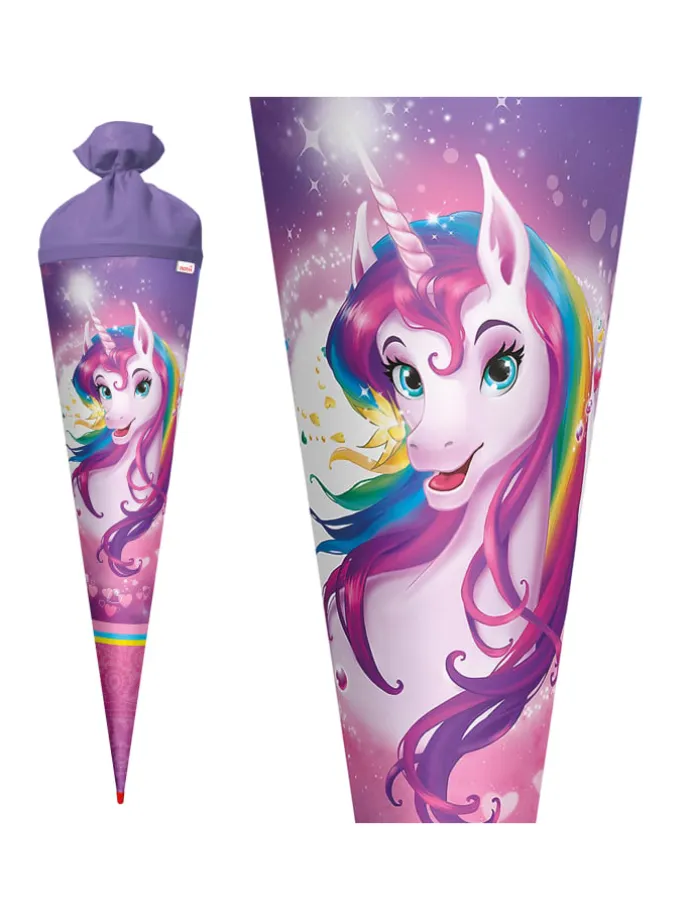 Schultüte groß Einhornportrait 70 cm in Rosa