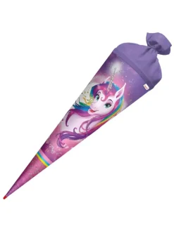Schultüte groß Einhornportrait 70 cm, Glitter in Rosa