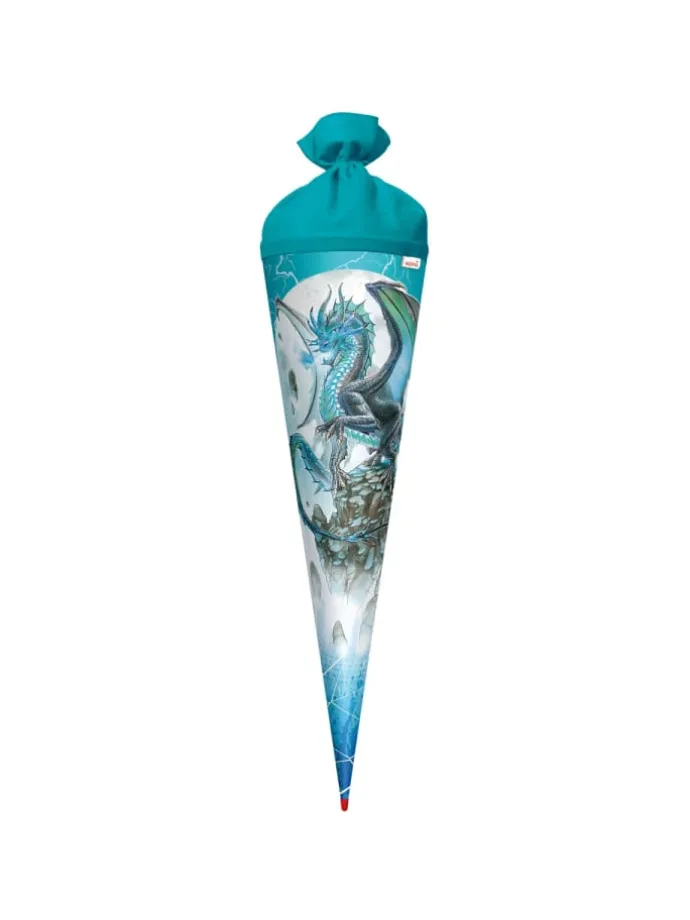 Schultüte groß Eisdrache 70 cm in Hellblau