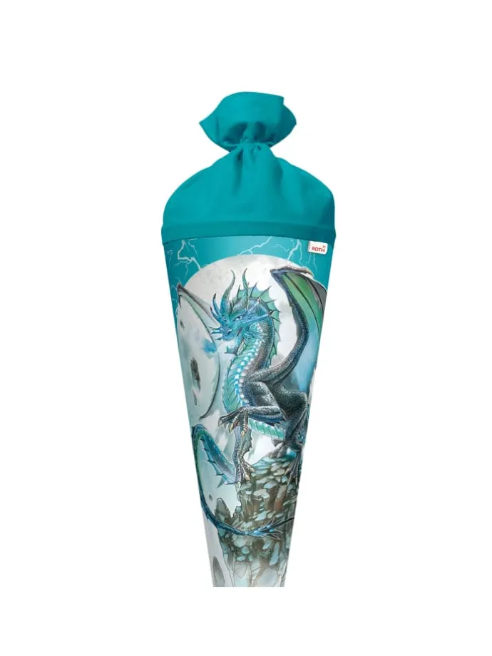 Schultüte groß Eisdrache 70 cm in Hellblau