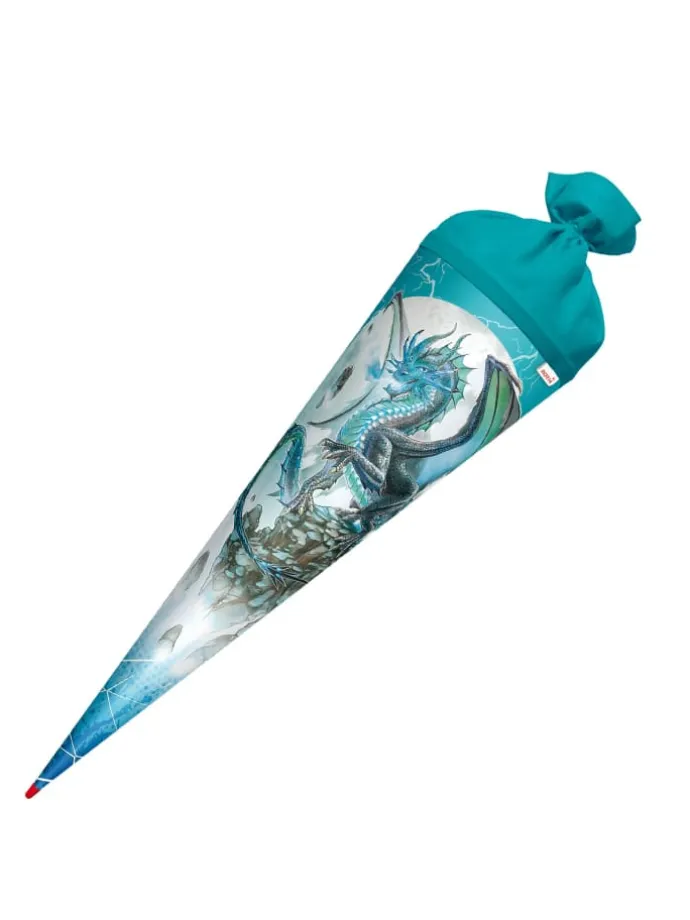 Schultüte groß Eisdrache 70 cm in Hellblau
